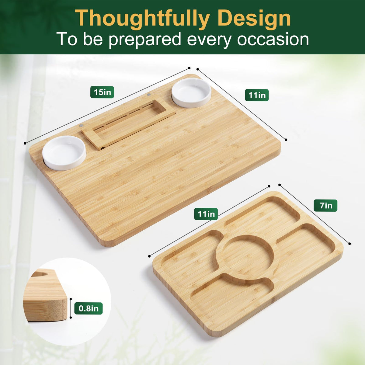 ROCIRLAB knife set magnetic block keeps knives upright and accessible on the board.
