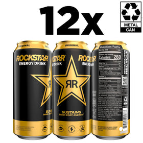 Closeup of bubbles on Rockstar energy can for a refreshing pick-me-up.