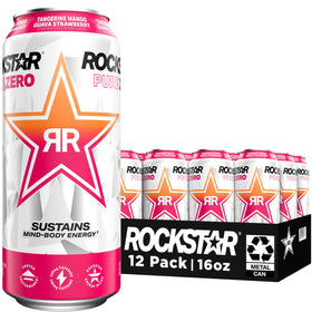 Rockstar Pure Zero twelve-pack cans ready for energy on the go
