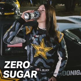 Rockstar Pure Zero Fruit Punch six-pack carton front, ideal for gym days.