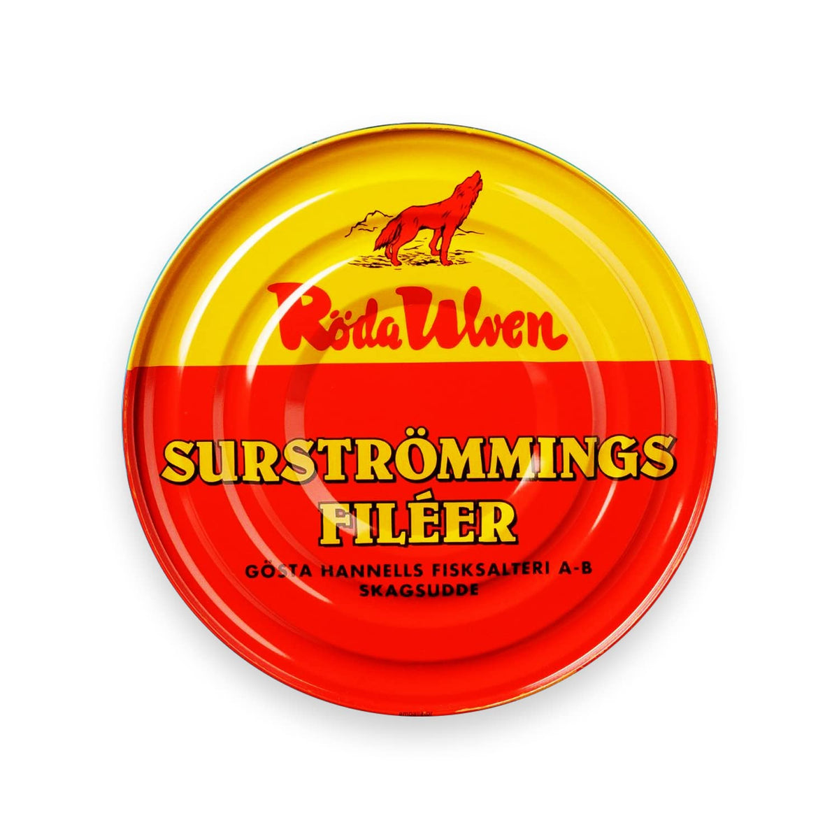 Roda Ulven Surstromming can exterior, inviting bold culinary exploration