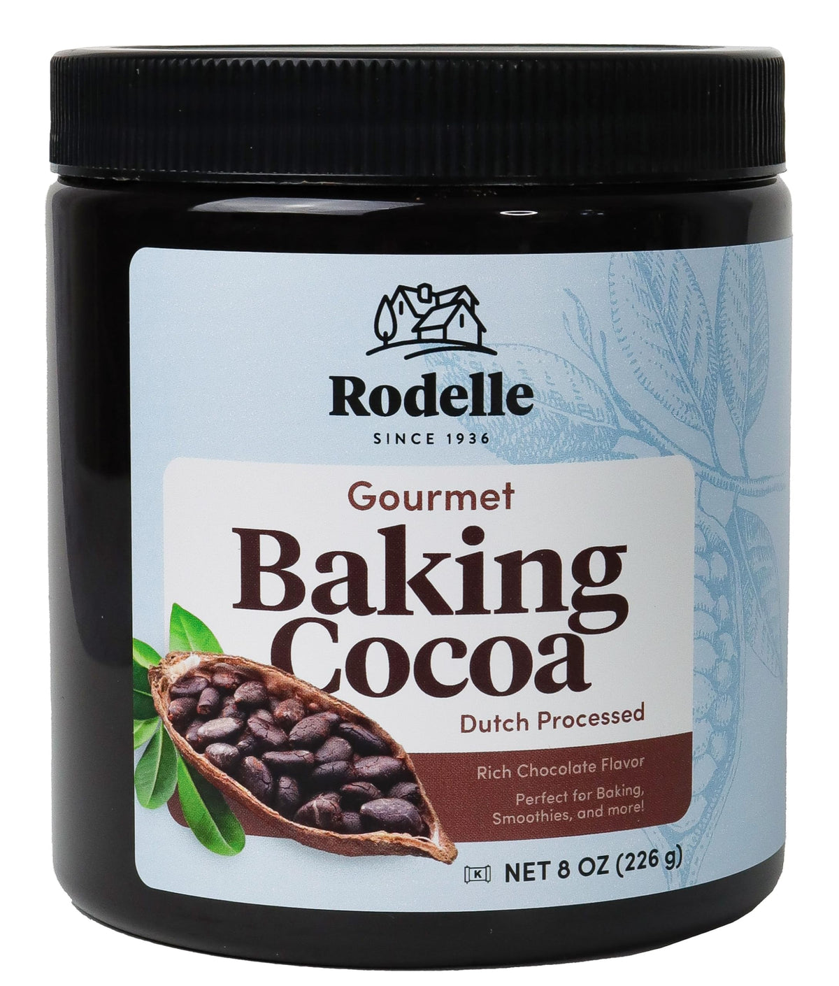 Rodelle Gourmet Baking Cocoa container 8oz for rich baking