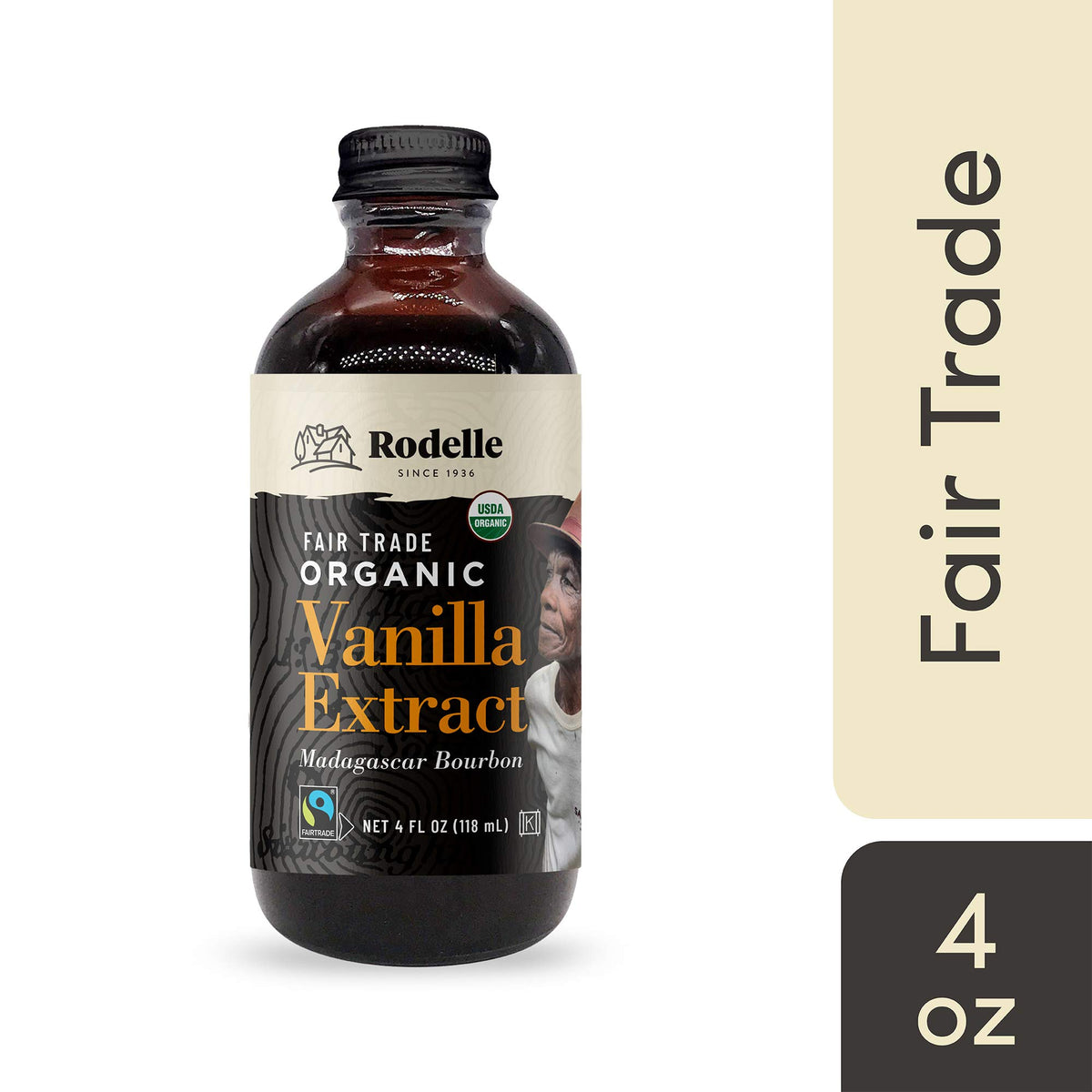 Rodelle Fairtrade certification packaging reinforcing ethical sourcing