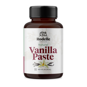 Rodelle vanilla paste jar showing convenient, rich flavor for baking and desserts