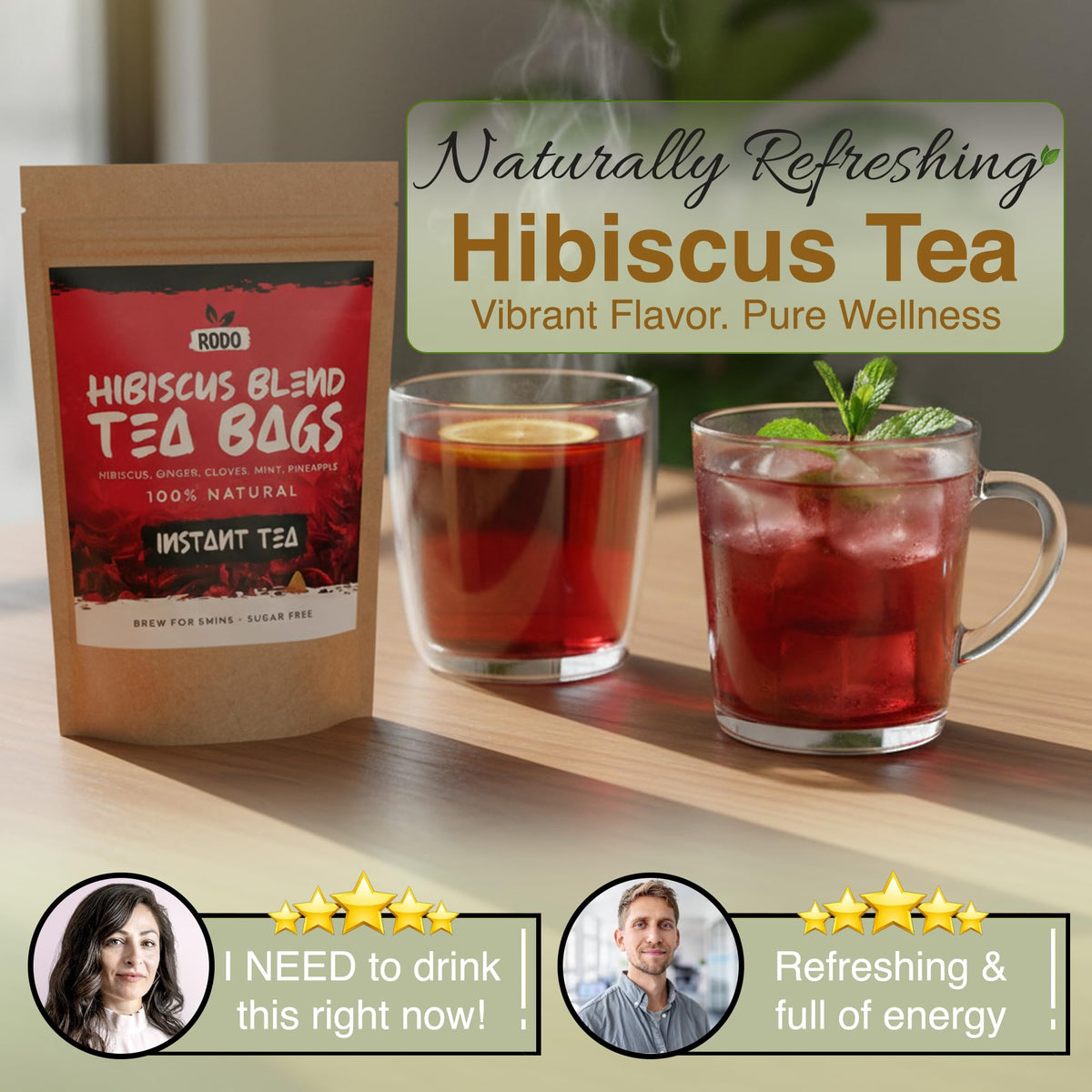 RodoZobo packaging of hibiscus tea bags for convenient use