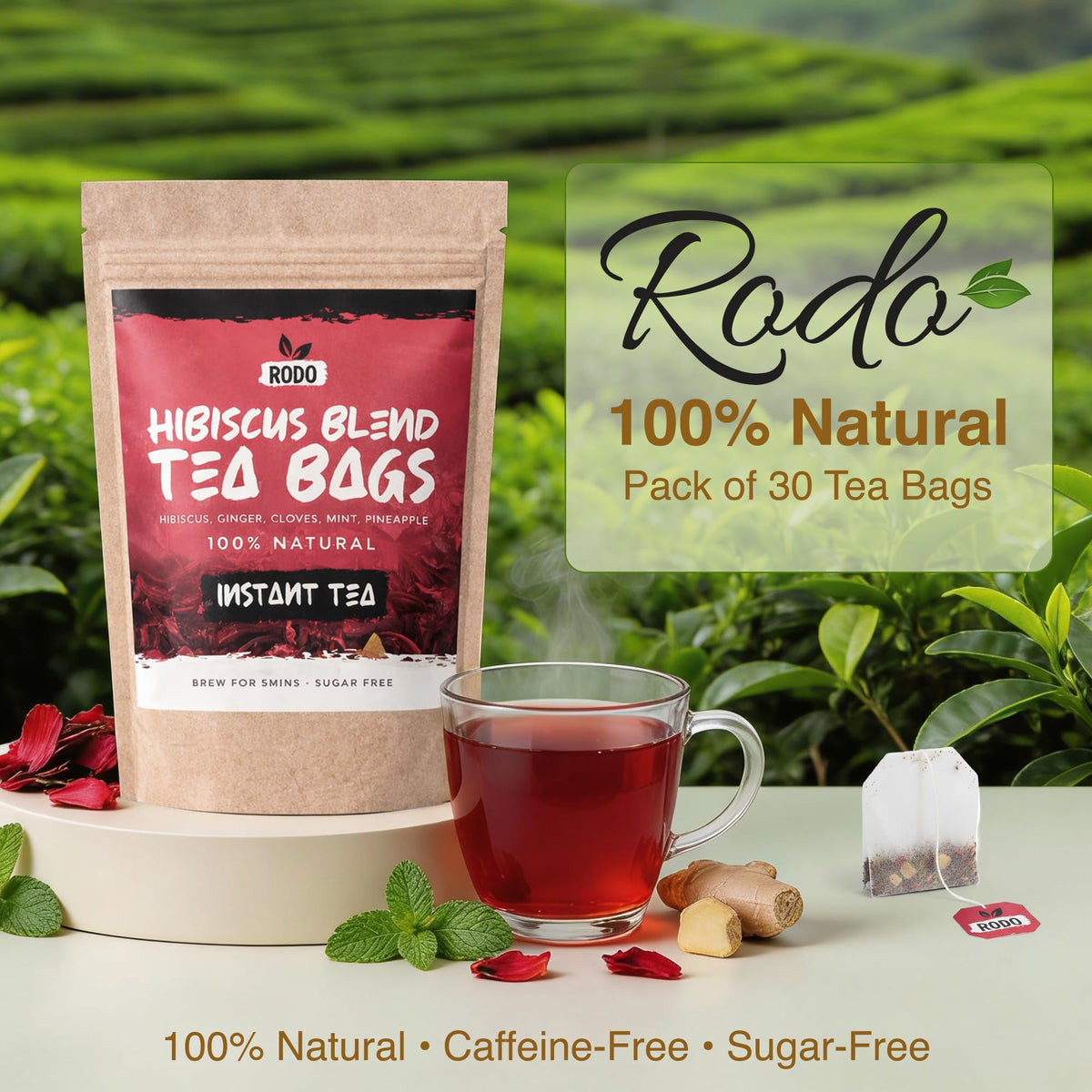 RodoZobo iced hibiscus tea with pineapple hints for refreshment