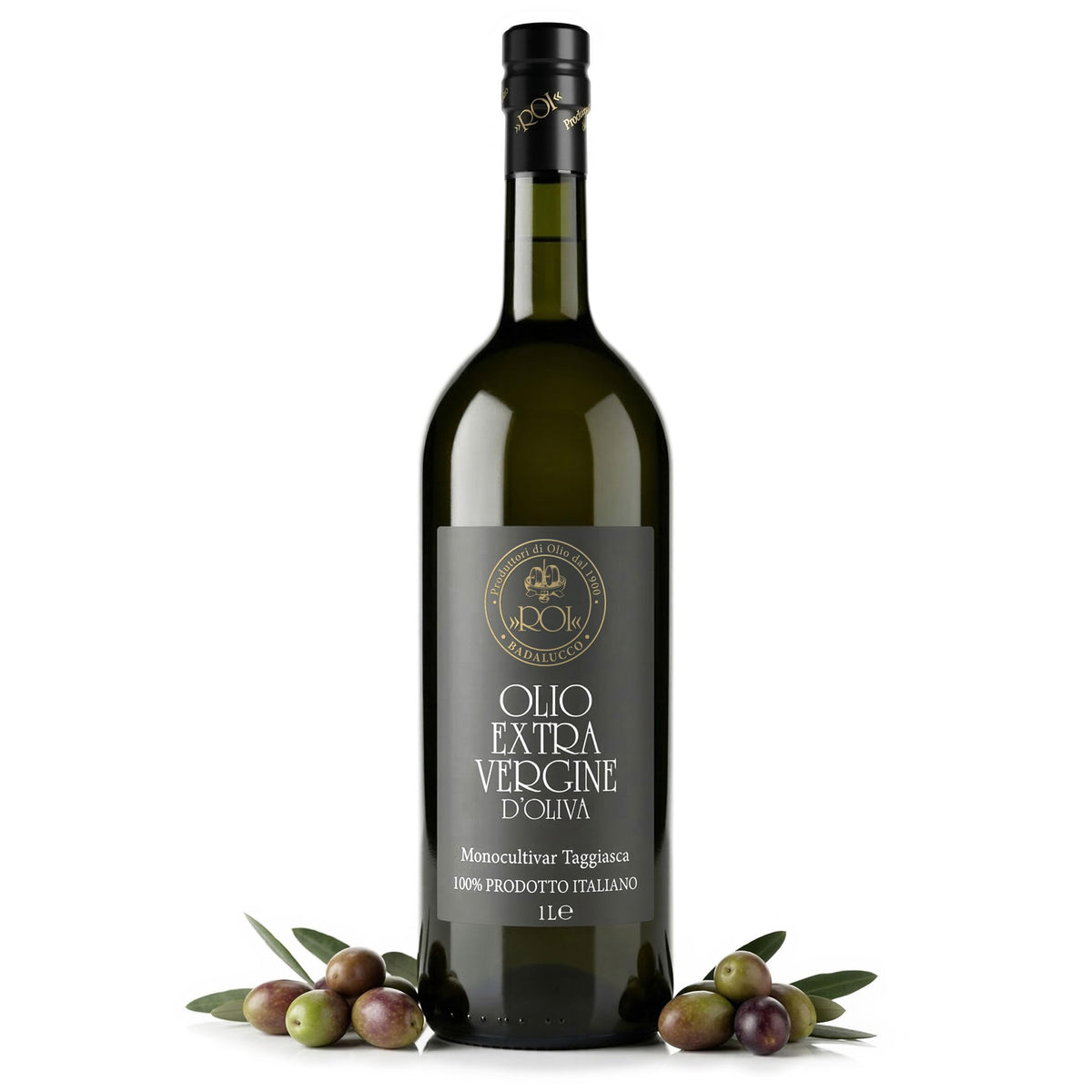 ROI Ligurian olive oil bottle front, ideal for everyday cooking