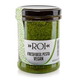 ROI vegan pesto bottle with Genovese basil, ideal for pasta and vegetables