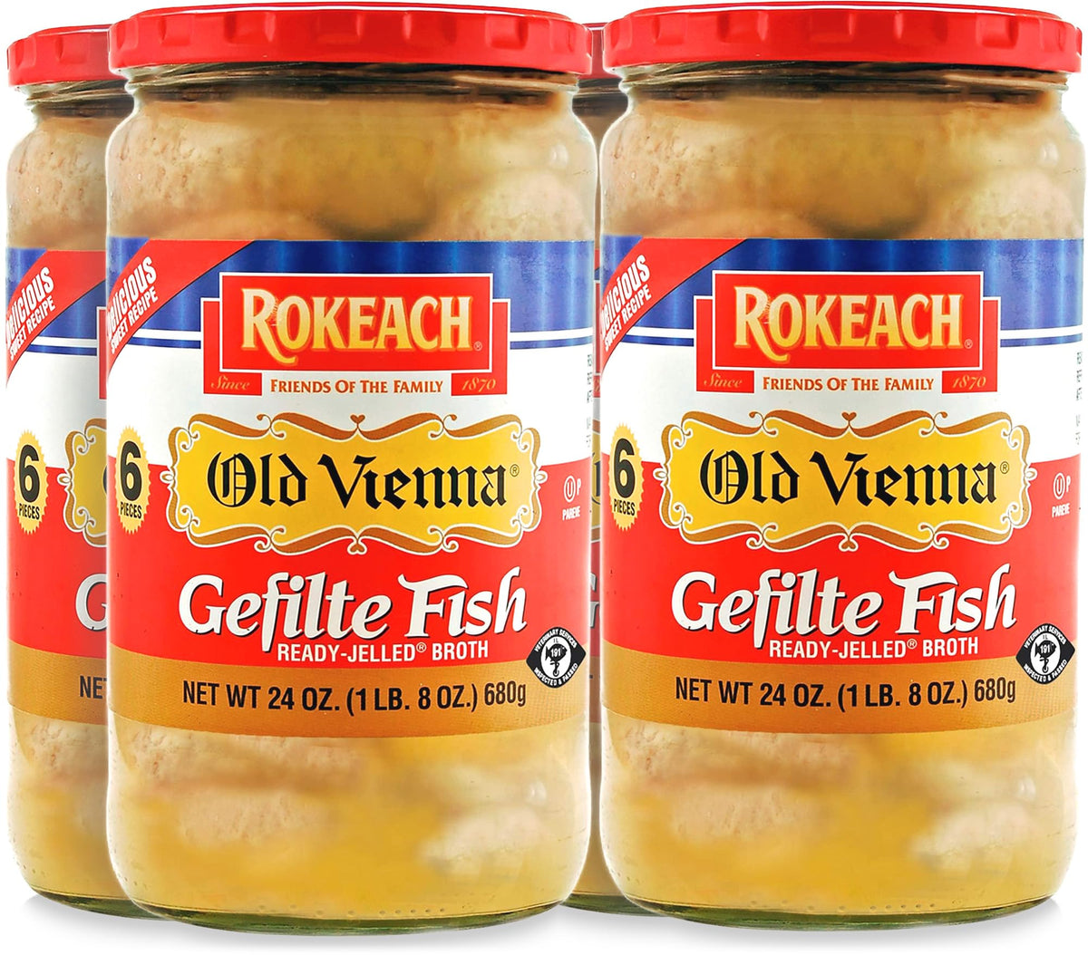 Rokeach Old Vienna Gefilte Fish jar, traditional sweetness for Passover and year-round meals