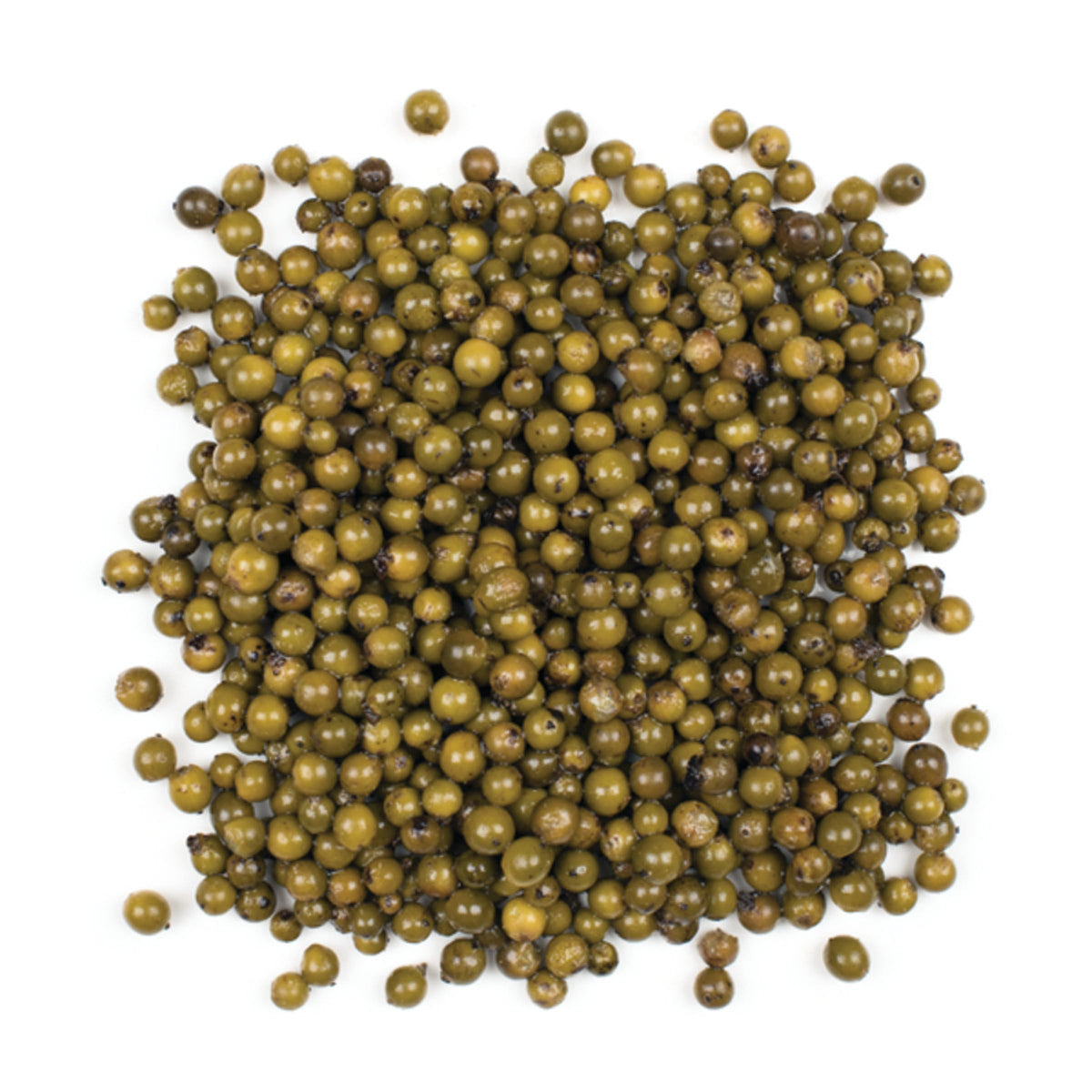 Roland Foods green peppercorns in brine on a plate ideal for charcuterie and cheeses