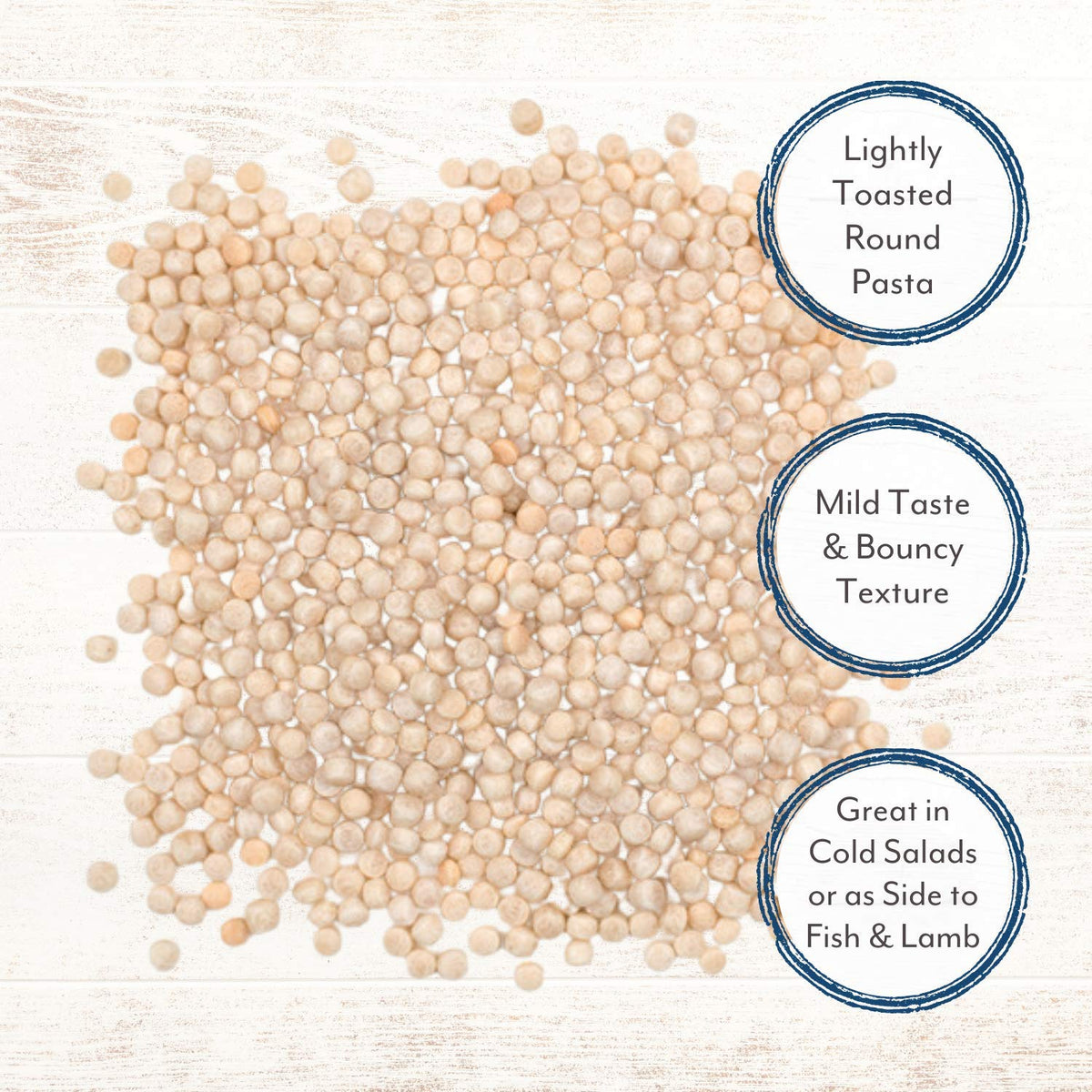 Roland Foods Israeli Couscous in a cold salad setup offering texture