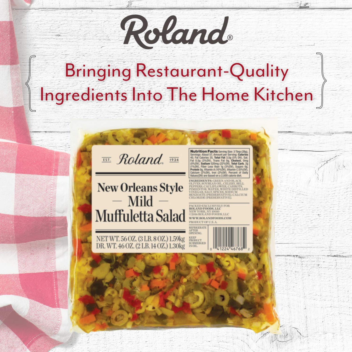 Roland Foods muffuletta relish topping on sandwiches, ready to use.