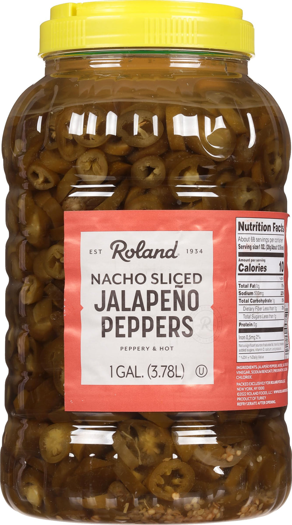 Roland Foods nacho sliced jalapenos in a jar ready to elevate nachos