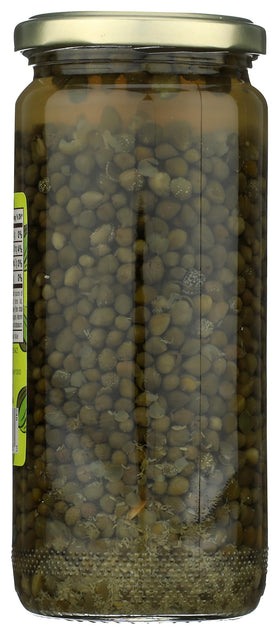 Roland Foods Nonpareille Capers closeup reveals tiny pearls perfect for quick garnish.