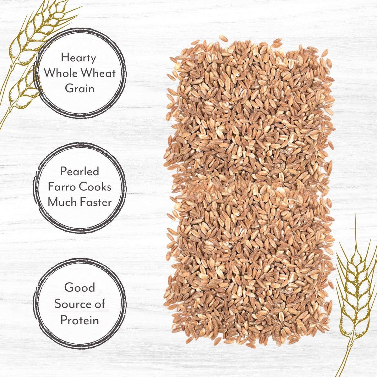 Roland Foods pearled farro cooked bowl ready for salads or sides.