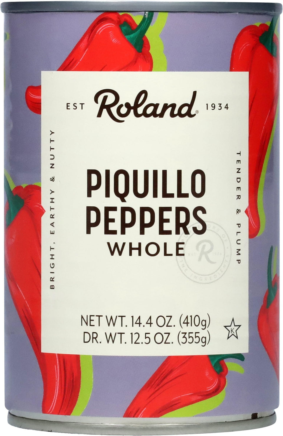 Roland Foods piquillo peppers, whole and lightly grilled, perfect for stuffing and antipasto.