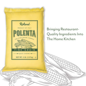 Roland Foods polenta cooks in 6-8 minutes for weeknight meals.