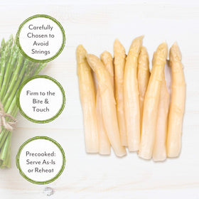 Roland Foods precooked white asparagus delivering delicate texture for easy reheating