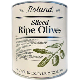 Roland Foods sliced black ripe olives in a can for quick meal prep