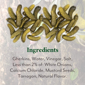 Roland Foods small cornichons in salads adding bright acidity and bite.