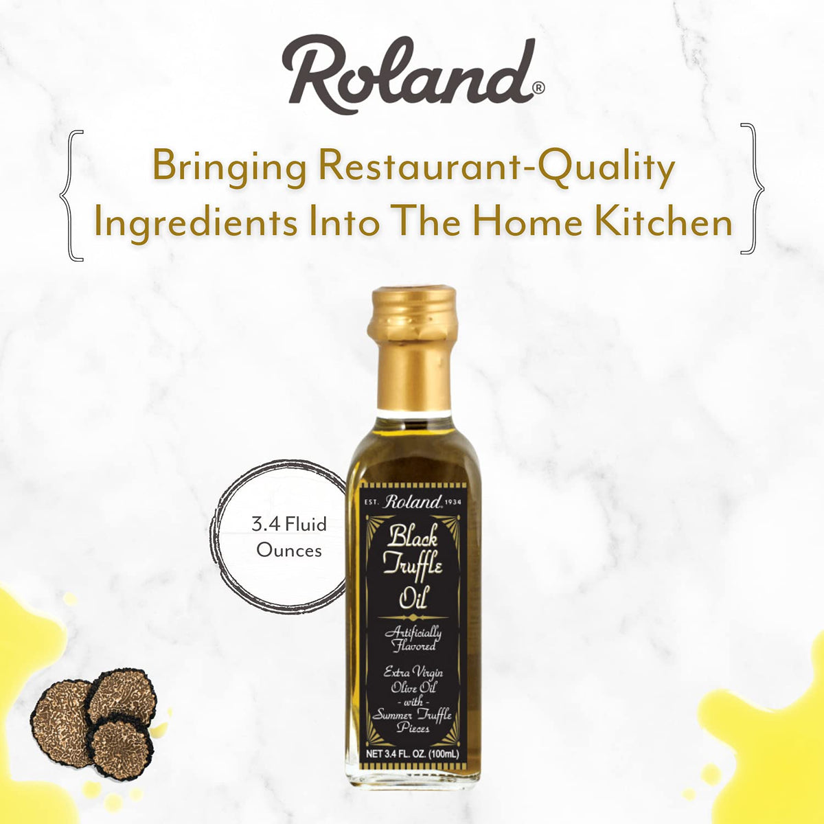 Roland Foods Black Truffle Oil on crispy fries adds earthy depth.