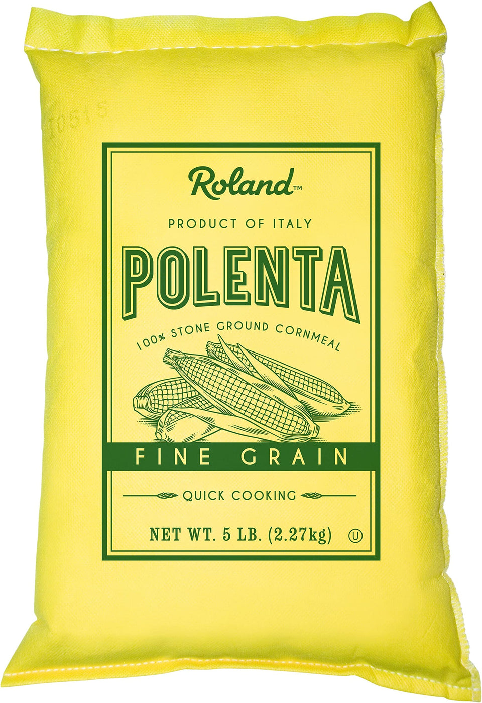 Roland Foods yellow polenta 5lb bag, versatile cornmeal base for Italian dishes.