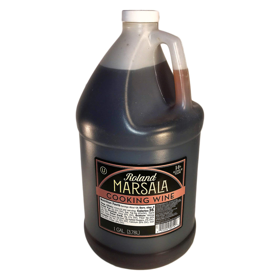 Roland Marsala Cooking Wine bottle shown for rich sauces and soups.