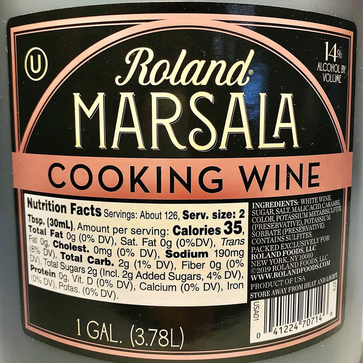 Roland Marsala Cooking Wine being poured into a pan to deglaze.