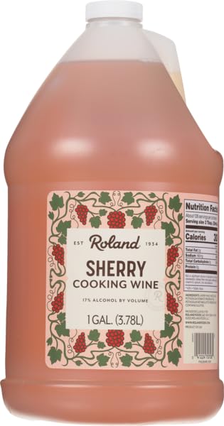 Roland Sherry Cooking Wine bottle enhances pan sauces and stir-fries for seafood and poultry