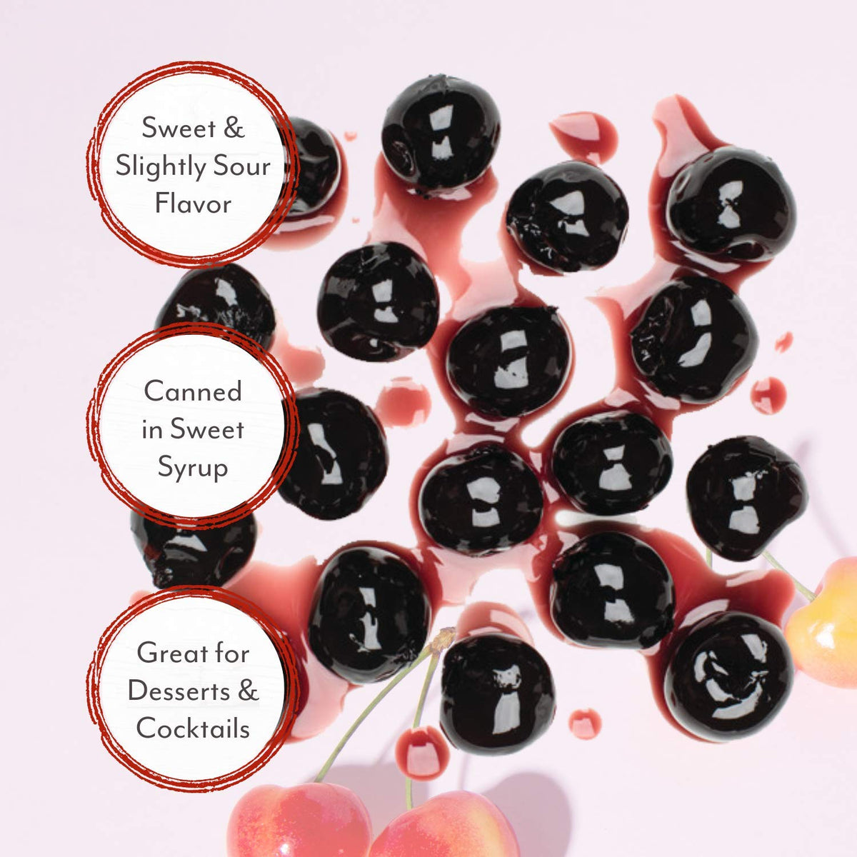 Dark red Roland Foods Amarena cherries showcase vibrant color ideal for desserts.