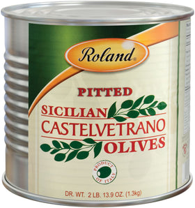 Roland Foods Castelvetrano olives bulk can for easy snacking and antipasti.