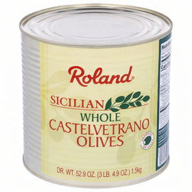Roland Foods Castelvetrano whole olives in can, ready to snack and antipasti