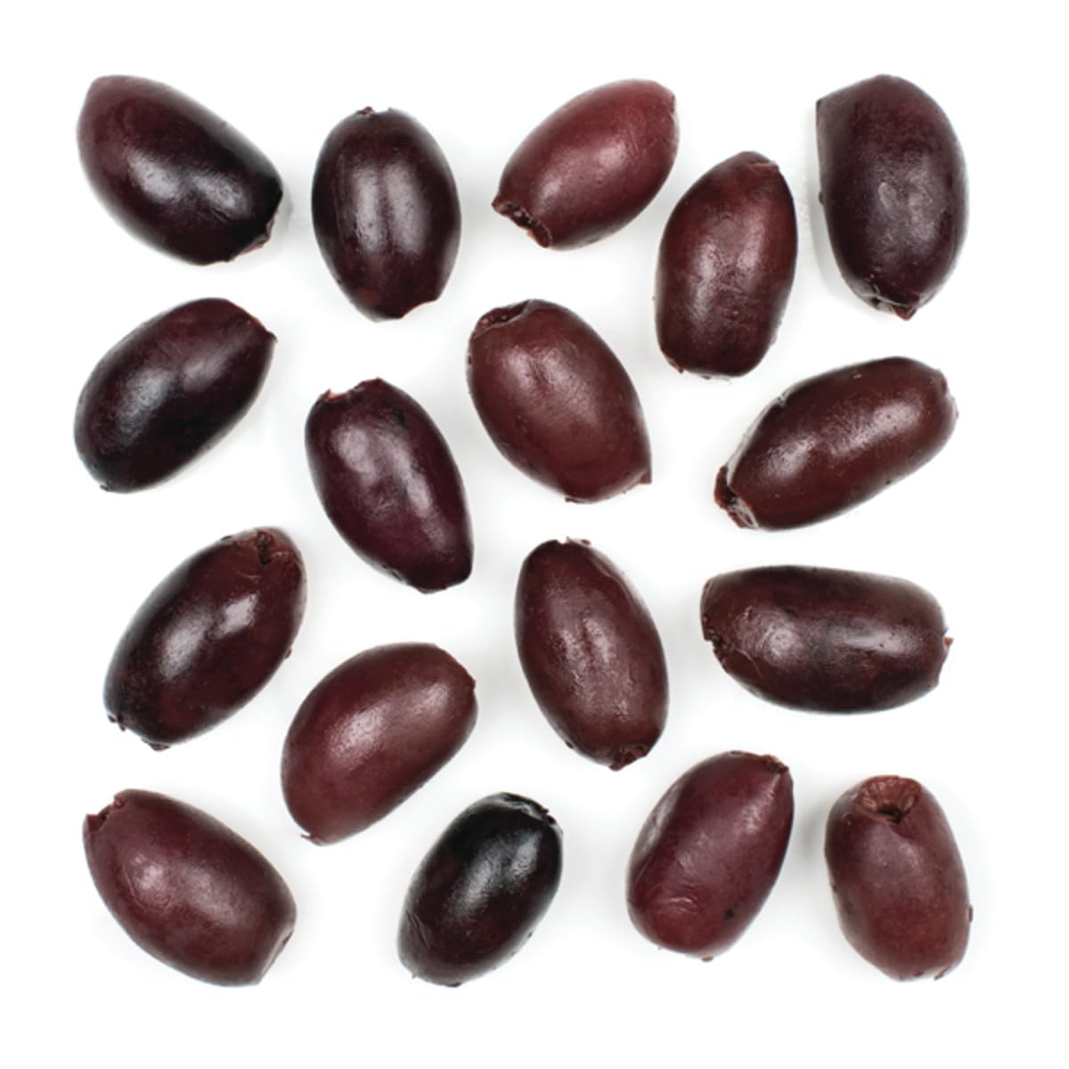 Roland Foods Kalamata olives served on a board for salads and tapas.