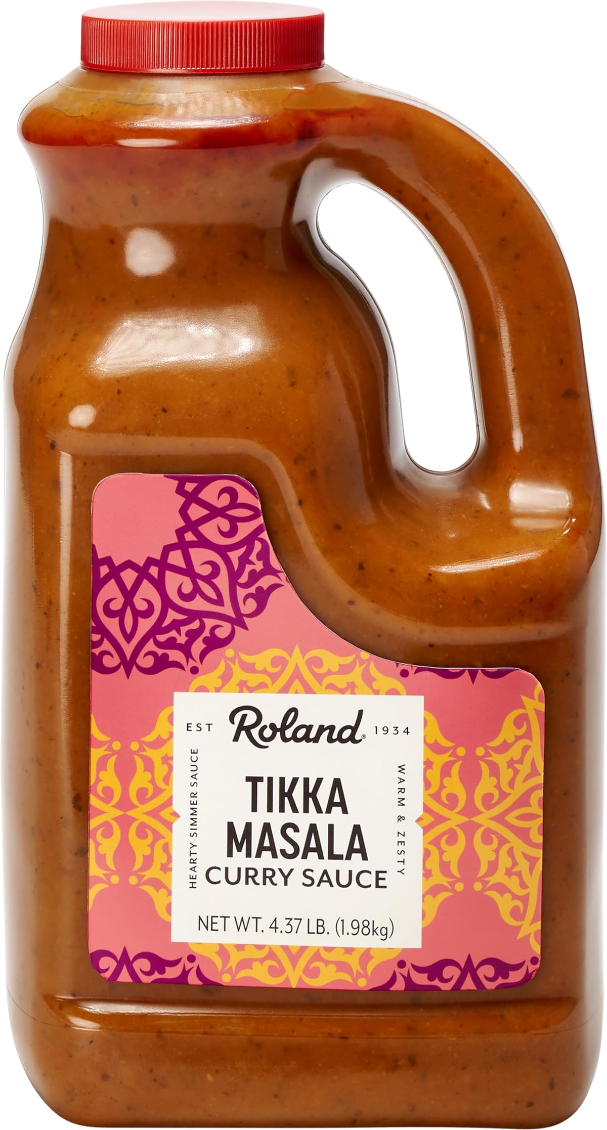 Roland Foods Tikka Masala sauce in a 70-ounce jug for easy family meals.