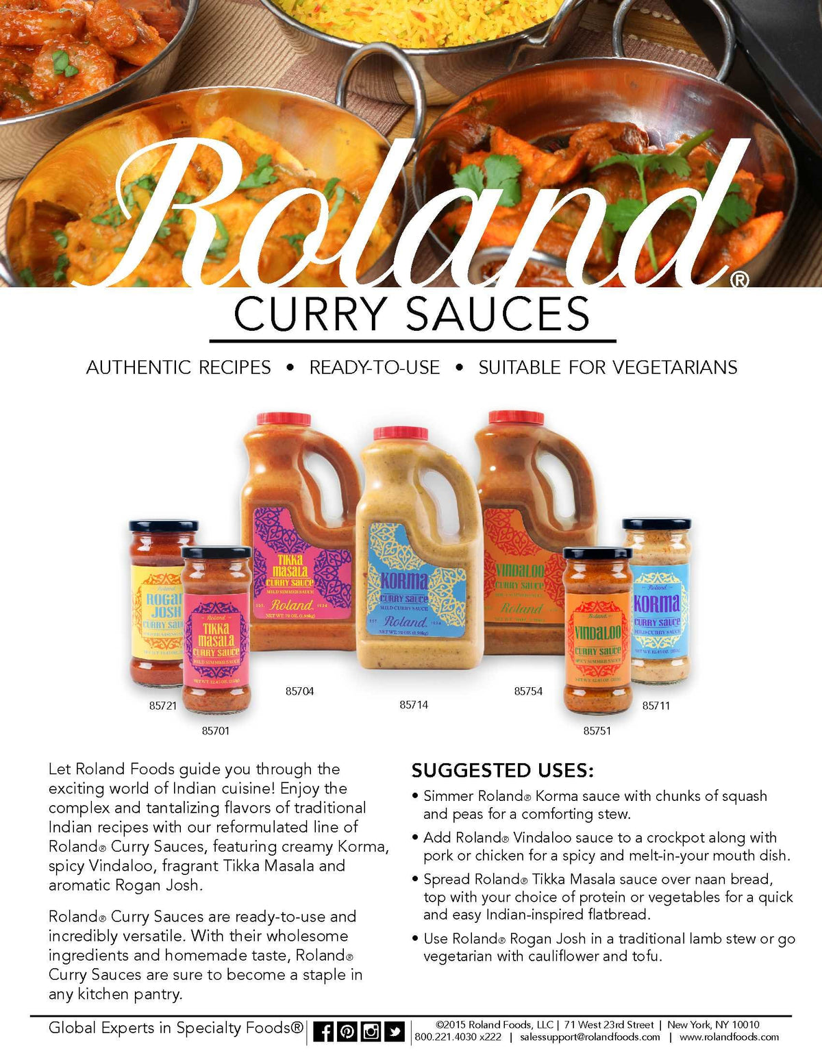 Roland Foods Tikka Masala sauce simmering in a pan with vegetables.
