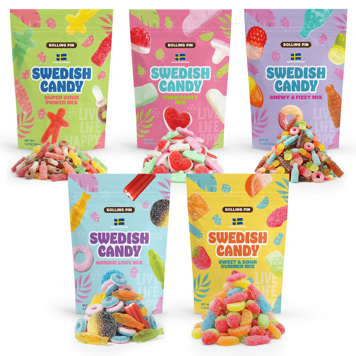 Rolling Pin Swedish Candy Variety Pack front view for parties