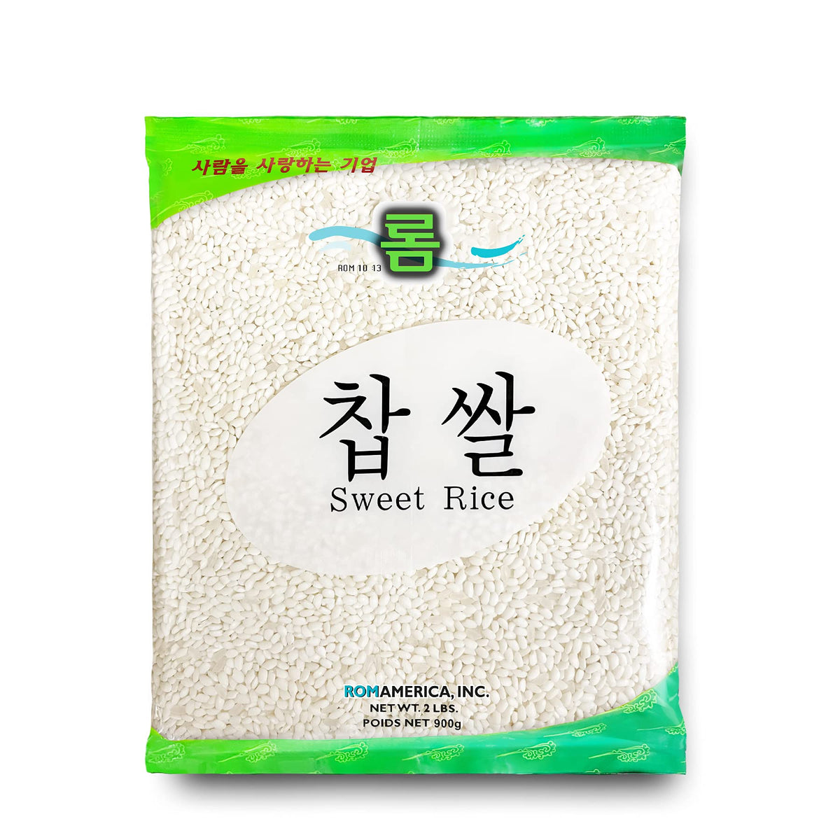 ROM AMERICA Sweet Rice Glutinous Rice 2lb bag showing premium sticky texture for desserts
