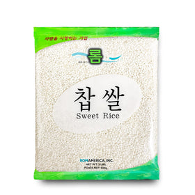 ROM AMERICA Sweet Rice Glutinous Rice 2lb bag showing premium sticky texture for desserts