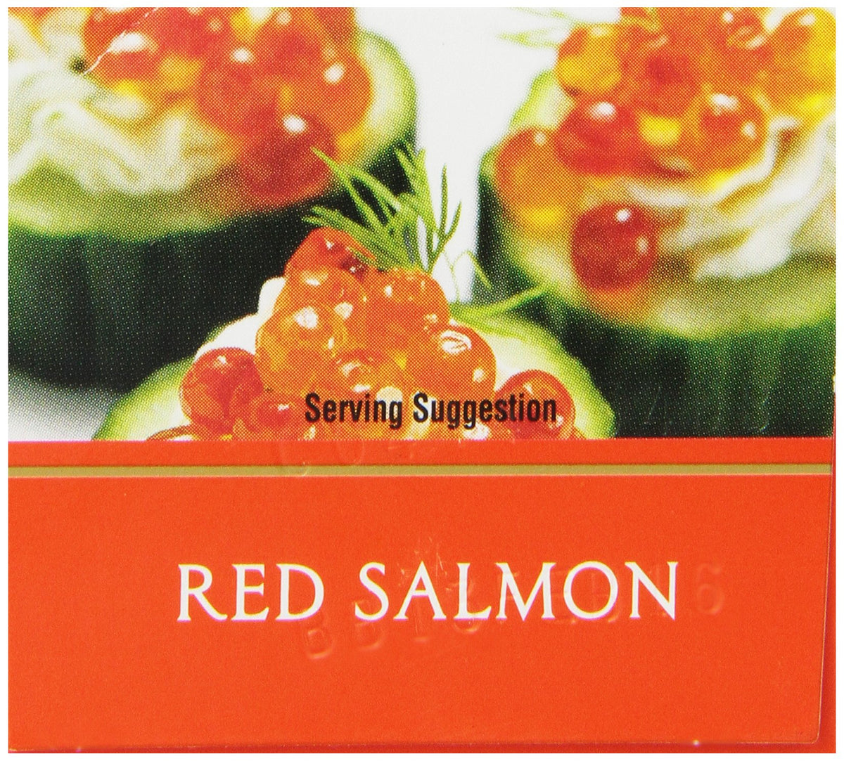 Romanoff Red Salmon Caviar 2oz jar back label, shows kosher and wild-caught quality.