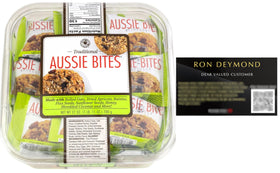 RON DEYMOND Aussie Bites packaging for freshness and grab-and-go snacking.