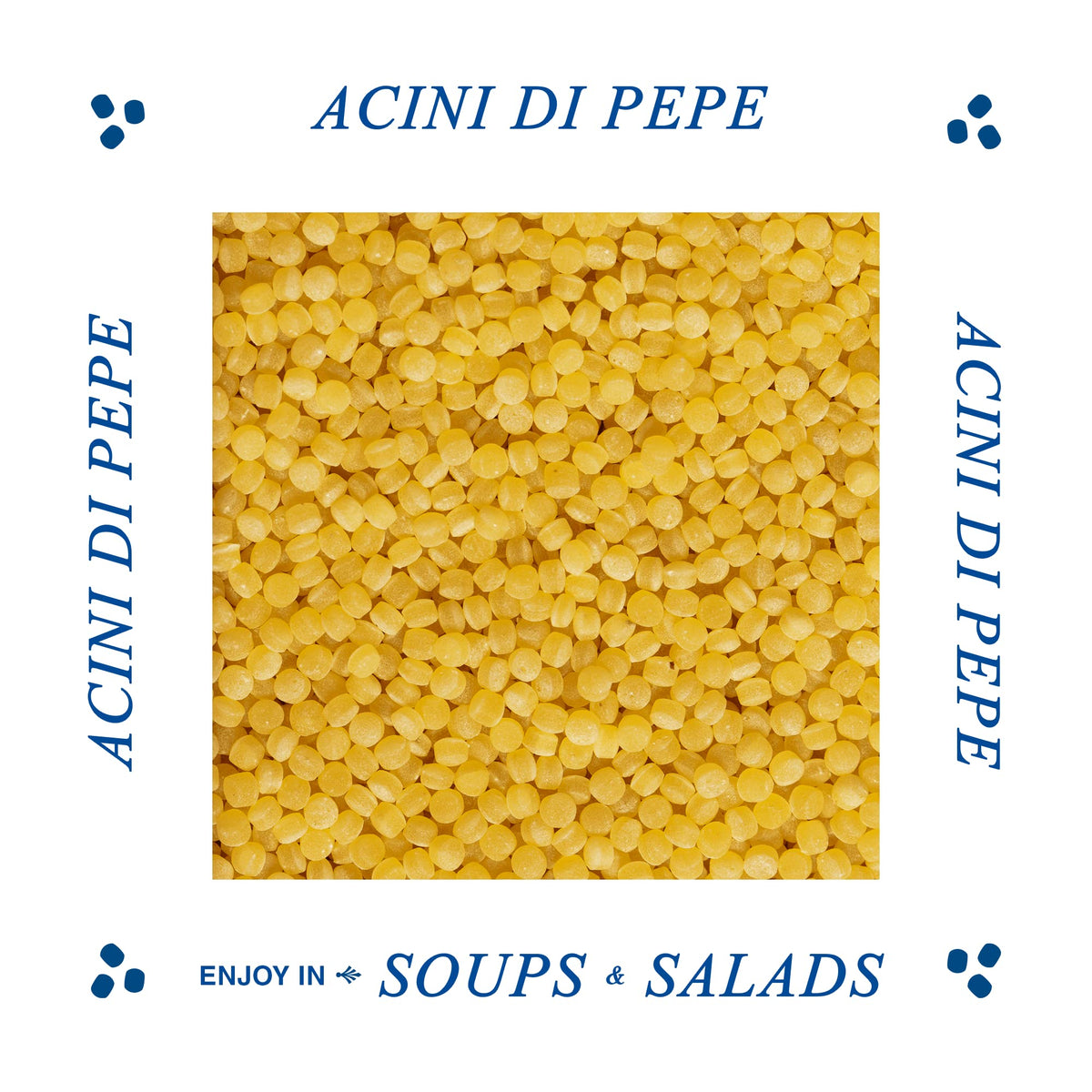 Ronzoni Acini Di Pepe kitchen-ready setup, ready to boil into tiny pearls