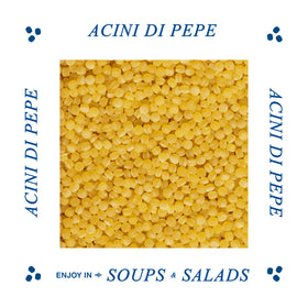 Ronzoni Acini Di Pepe kitchen-ready setup, ready to boil into tiny pearls