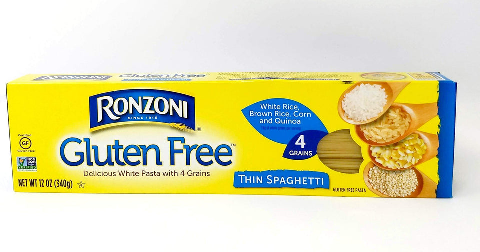 Ronzoni gluten free thin spaghetti four-pack ready for weeknight meals