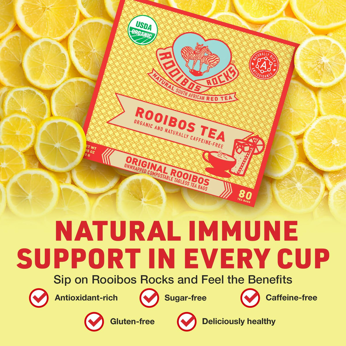 ROOIBOS ROCKS cold tea is refreshing with no sugar