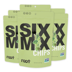 Root Foods SixMix Chips 6-pack on display, convenient snack for on-the-go