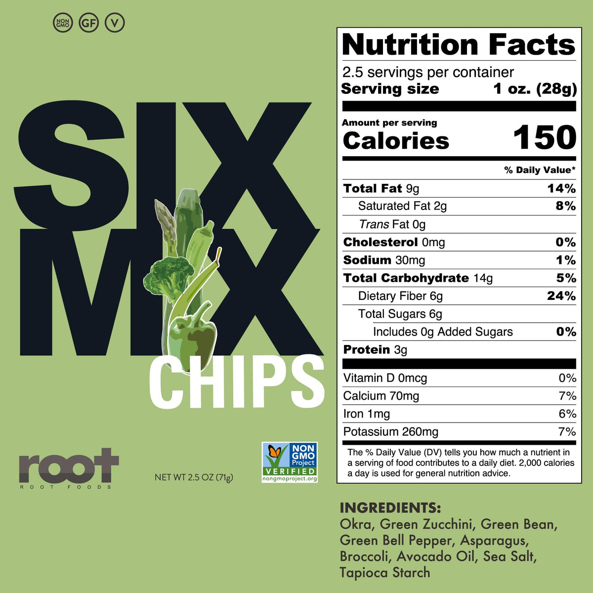 Root Foods Vegetable Chip Variety Pack on shelf appealing to families