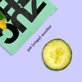 Root Foods zucchini chips sustainably grown on small farms.