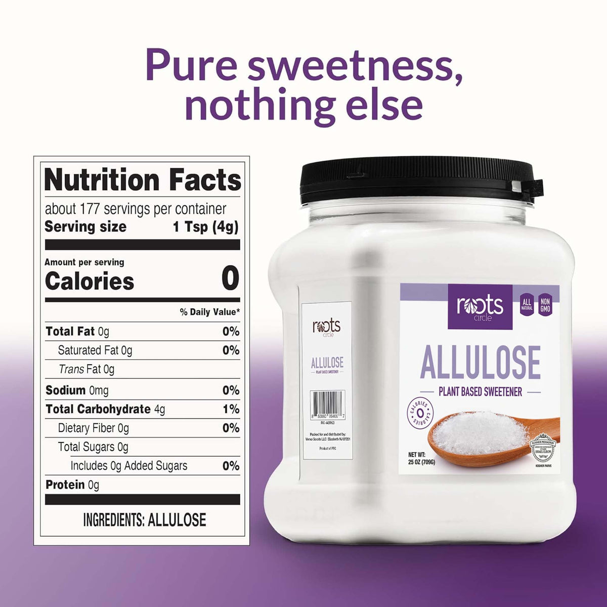 Roots Circle Allulose dissolves in hot coffee for clean, sugar-free sweetness.