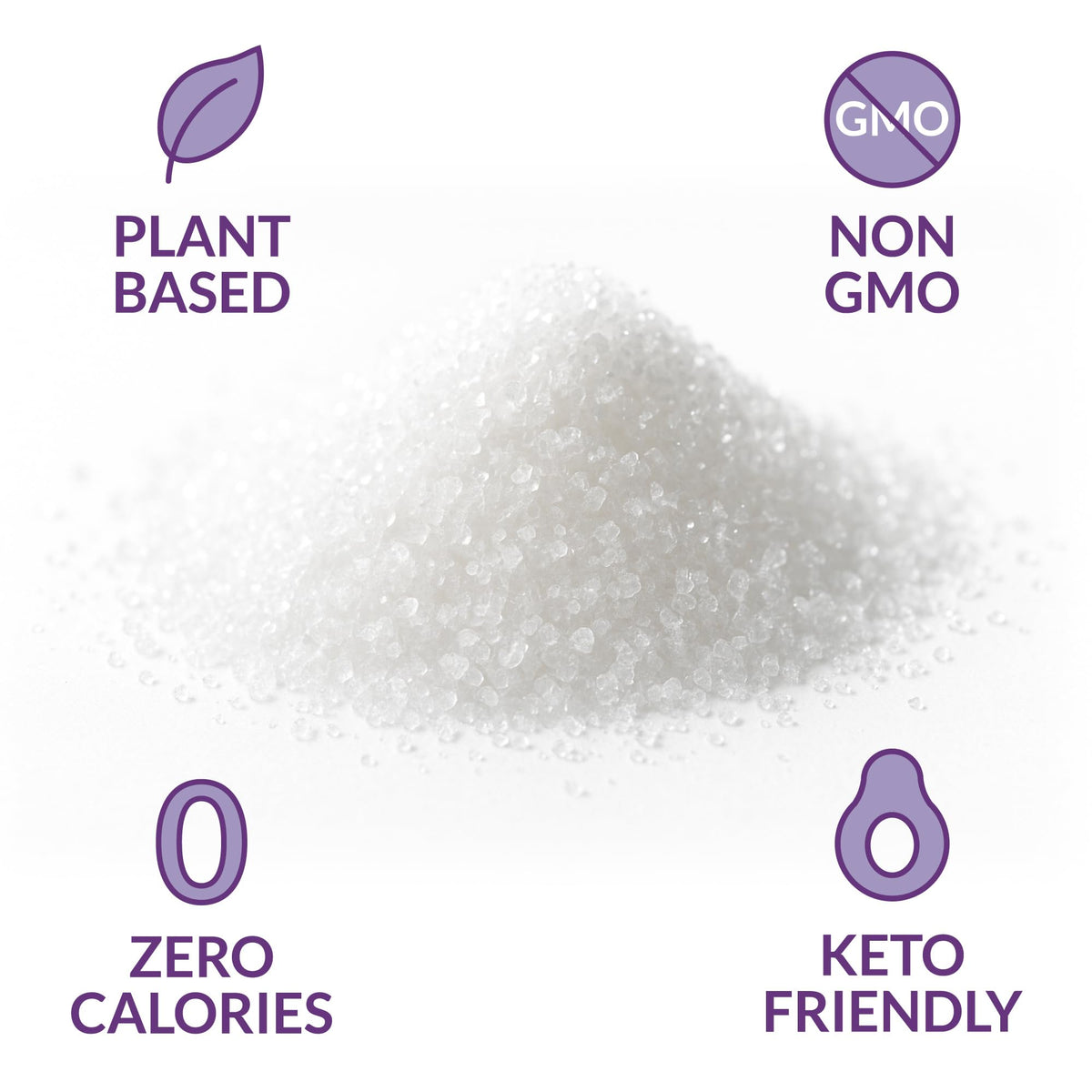 Scoop of Roots Circle Allulose dispenses into measuring spoon for baking.