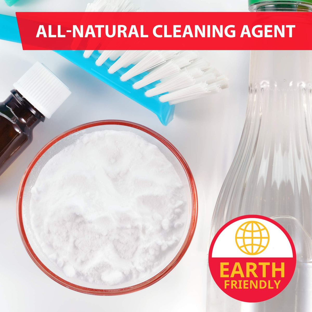 Roots Circle baking soda cleaning uses on surfaces for eco-friendly freshness.